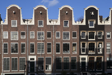 Amsterdam, the Nederlands - sloping houses in
