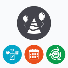 Party hat sign icon. Birthday celebration symbol