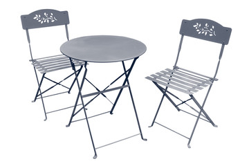 Salon de jardin table et chaises grises