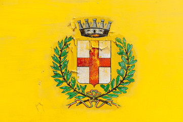 Hand painted emblem of Milan