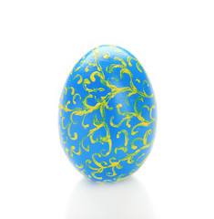 Painted Easter egg isolated on white