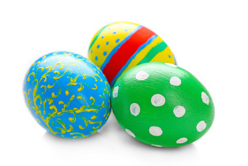 Colorful Easter eggs isolated on white