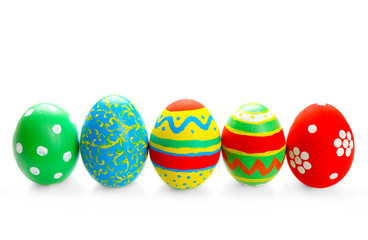 Colorful Easter eggs isolated on white