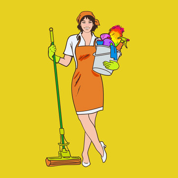 Cleaning Lady Cartoon Images – Browse 49,811 Stock Photos, Vectors