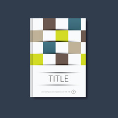 annual report or business book / vector brochure cover with square design in background