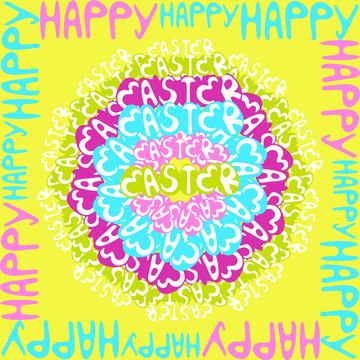 colored text happy easter