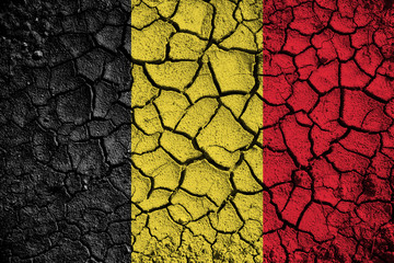 Conceptual cracked Belgium flag background. - obrazy, fototapety, plakaty