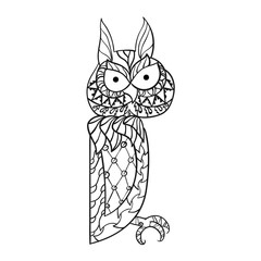 Patterned owl zentangle style