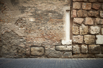 Abstract brick wall column