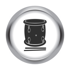 Tambora drum simple icon on round background