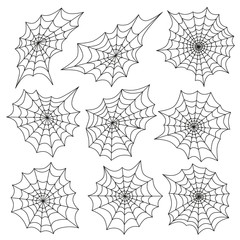 Spider's web set. Halloween vector set