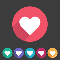 Heart, love icon flat web sign symbol logo label