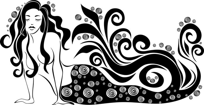 Vector image of a mermaid on an isolated background