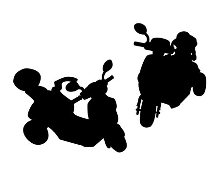 Scooter silhouette, vector illustration