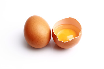 Brown raw eggs