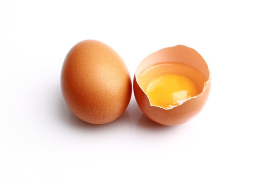 Brown raw eggs