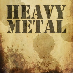 heavy metal music on old grunge background, illustration design elements
