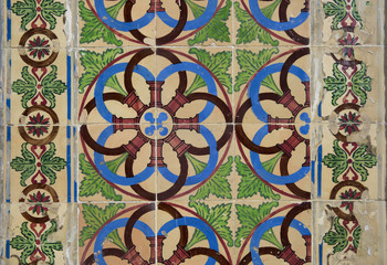 Detail of some typical portuguese tiles