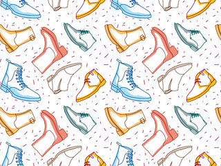 Colored shading boots seamless pattern 