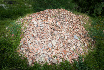 Pile of Discarded Pottery Shards at Dig in Turkey