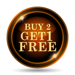 Buy 2 get 1 free offer icon