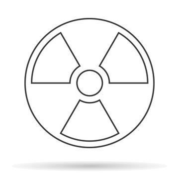 symbol of radioactive contamination with highlights on a black background, danger