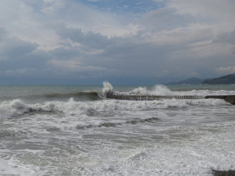 Storm weather at the Black Sea coast