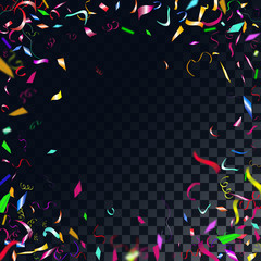 Obraz premium Abstract colorful confetti background. Isolated on the transparent background.