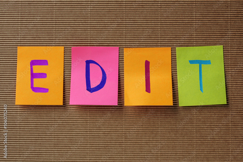 Poster edit text on colorful sticky notes