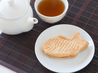 Taiyaki, Japanese fish shaped cake made using regular pancake or waffle batter