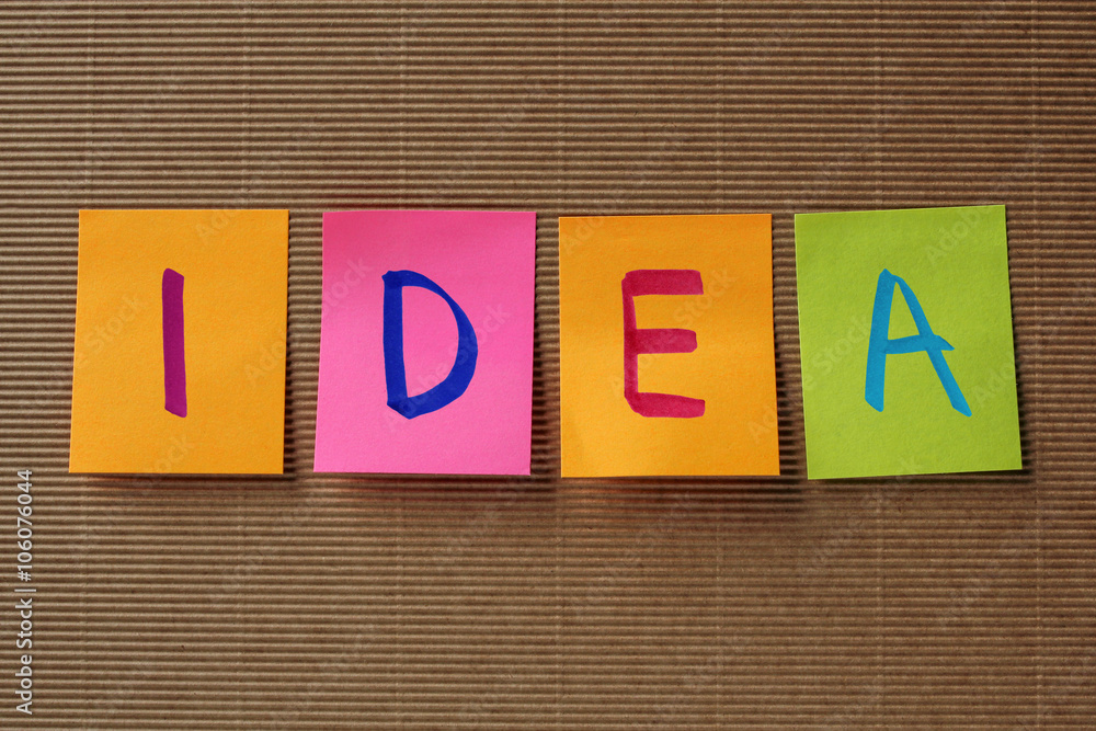 Poster idea text on colorful sticky notes