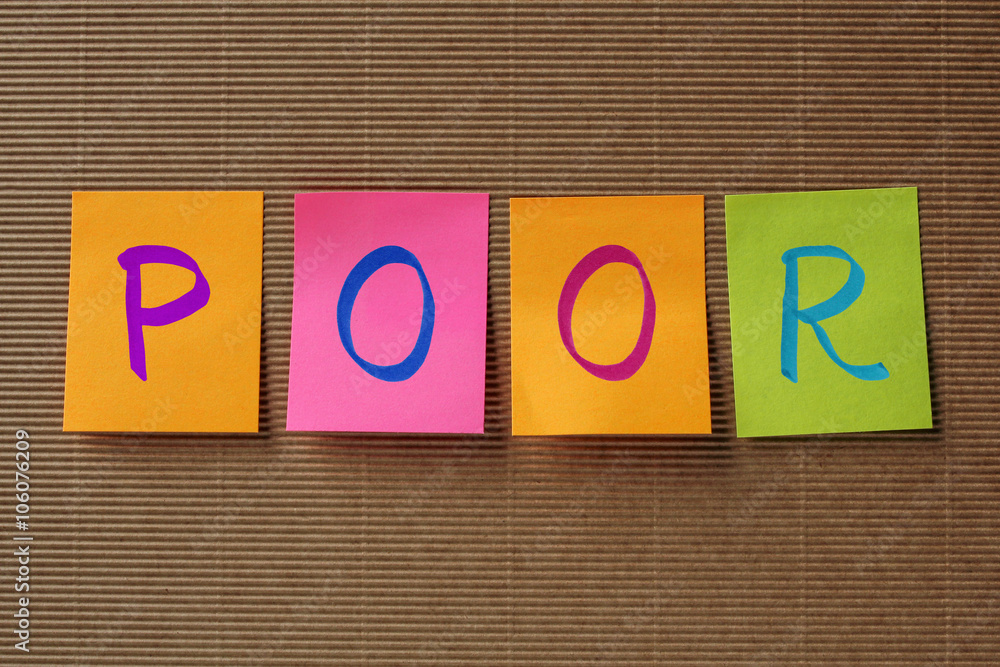 Poster poor text on colorful sticky notes