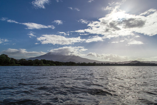 Mombacho volcano view from water in Nicaragua