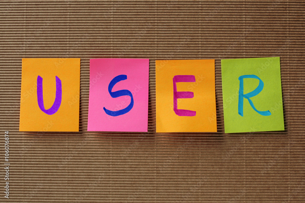 Poster user text on colorful sticky notes
