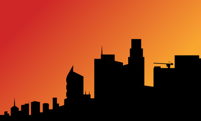 Fototapeta premium Silhouette of a tall buildings