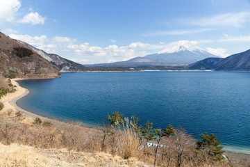 Mountain Fuji and lake