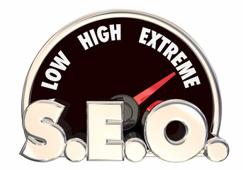Search Engine Optimization SEO Speedometer Top Level Ranking