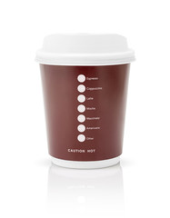 coffee paper cup to go isolated on white background