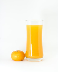 Orange juice white background