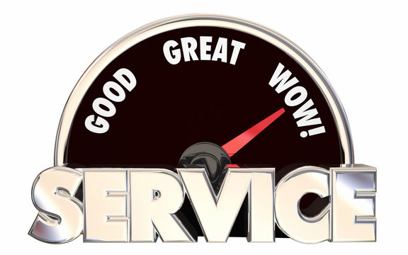 Best Service Top Rated Company Business Speedometer Words 3D