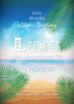 Hawaiian Party, Luau feast poster, flyer, invitation template