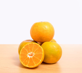 oranges isolated cut set