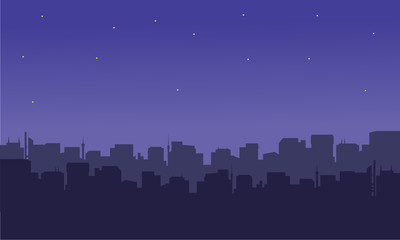 Fototapeta premium Sylwetka miasta z gwiazdą