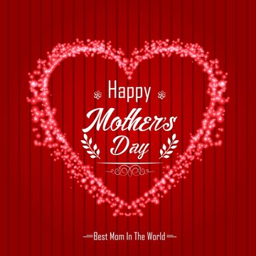 Happy Mother's Day on red background