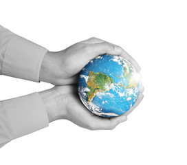  hand holding globe Elements of this image furnished by NASA