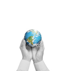  hand holding globe Elements of this image furnished by NASA