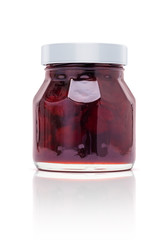 blank packaging jam glass bottle isolated on white background