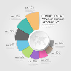 infographics set. presentation and round chart. Business concept