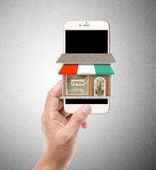 Touch  smartphone in hand