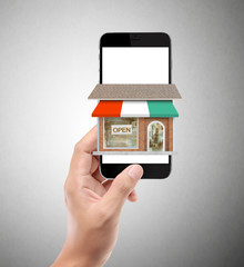 Touch  smartphone in hand